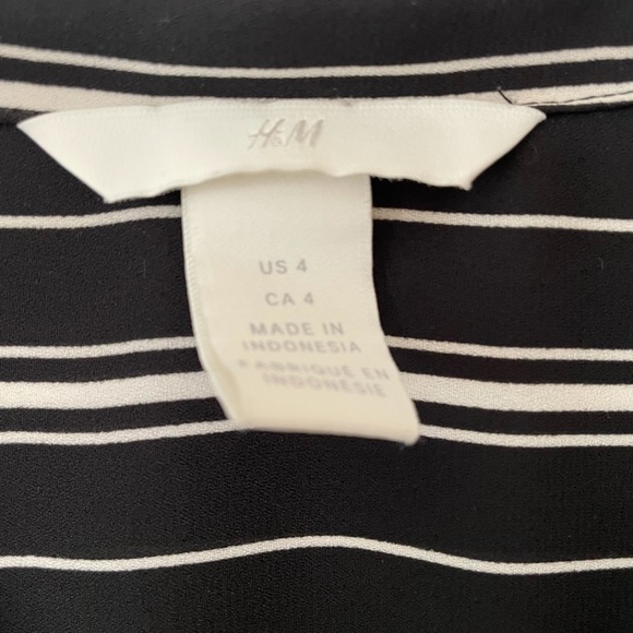 H&M black and white striped button down - Picture 3 of 3